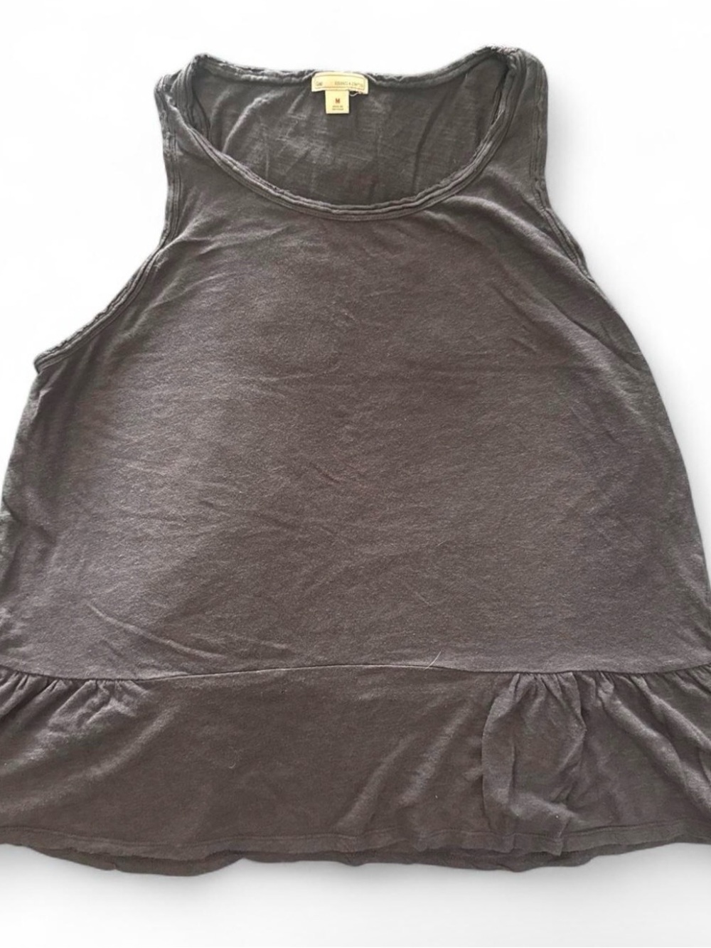 Women’s Dark Gray Ruffle Hem Tank Top